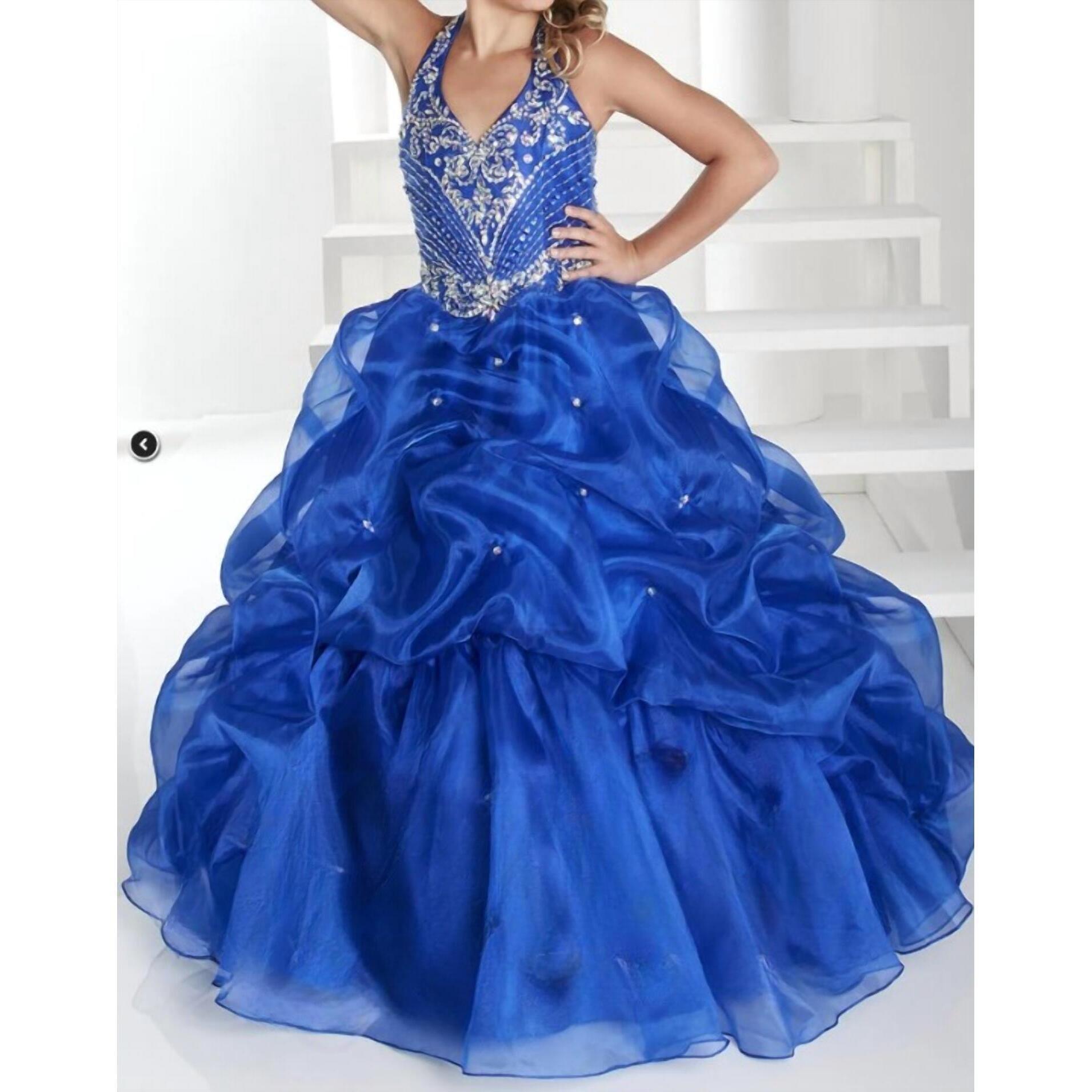 New Tiffany Princess Girls Ball Gown Skirt Dress In Royal